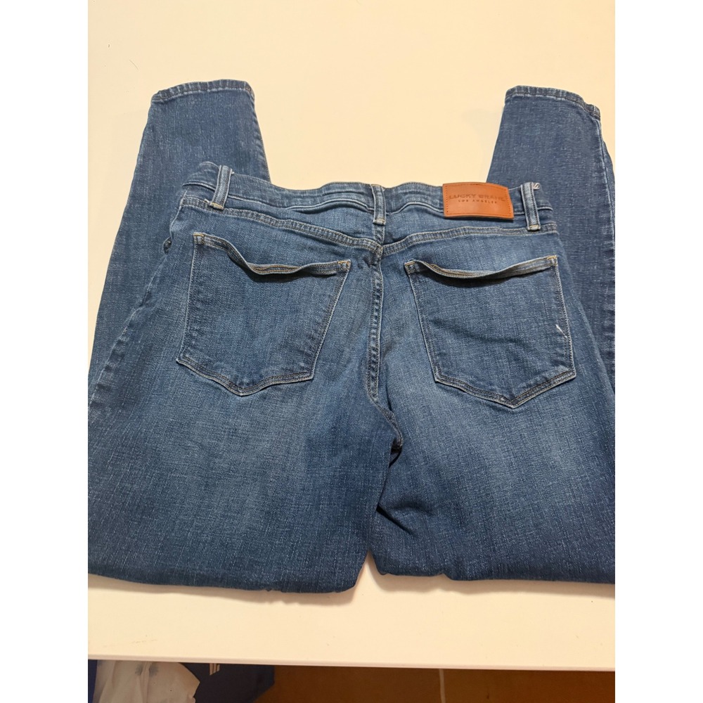 Lucky Brand Jeans Womens 12/31 Blue Skinny Mid Rise Denim Medium Wash Whiskered